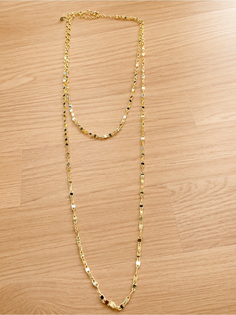 Layered Gold-Tone Long Necklace for Women